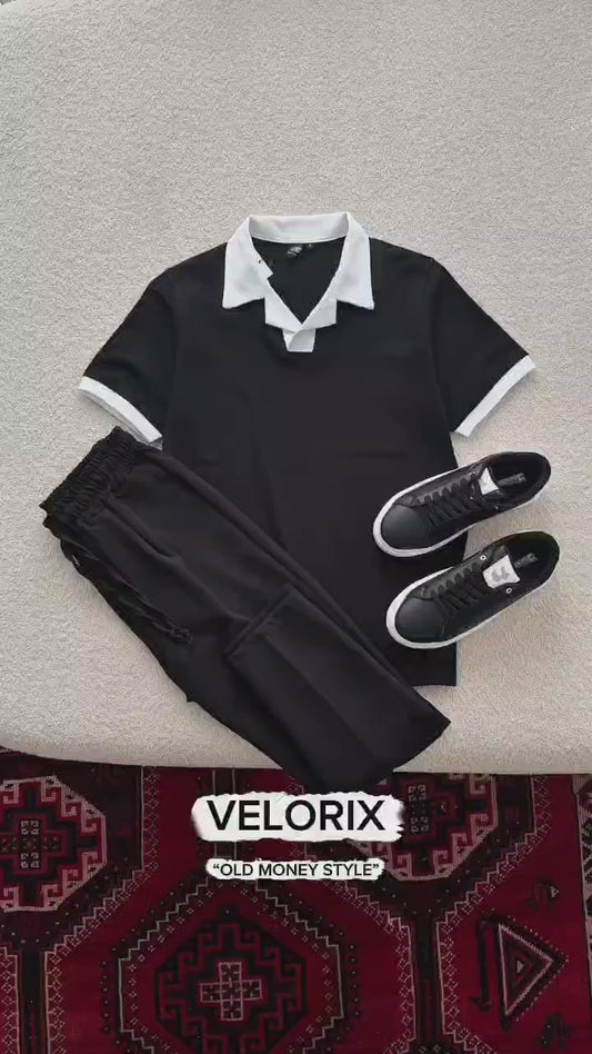 Black polo & classic black pant